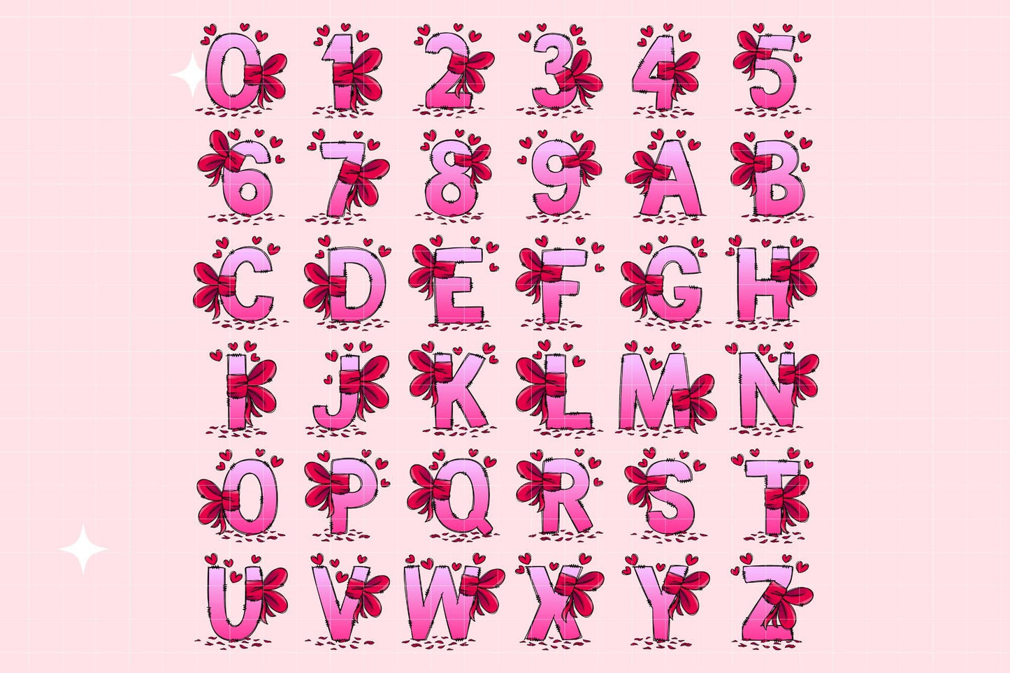 Valentines Day Doodle Letters PNG Bundle, Hand Drawn Doodle Alphabet, Sublimation Alpha Set Designs Heart Pink Love Be My Valentine Kids PNG