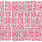 Pink Plaid Box Doodle Letters, Western Hand Drawn Doodle Alphabet Set, Sublimation Designs PNG - 1824