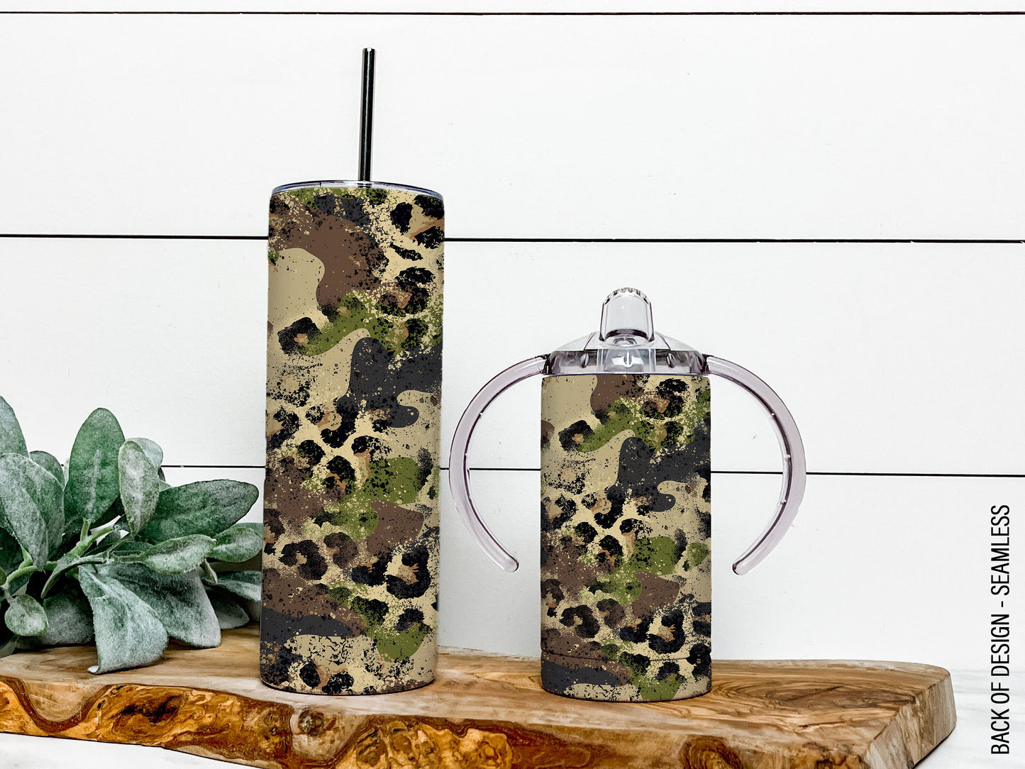 Camo Seamless Mama Mini Bundle, 12 oz Sippy cup, 20 oz tumbler, mama and me png, Kids Sippy Cup, Mom Daughter Sublimation Tumbler Wrap