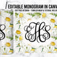 EDITABLE Daisy Monogram 20oz Straight Tumbler Wrap Designs, Make Your Own Custom Peronalized Design, Easy Canva Tempalte