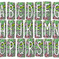 Chevron Monsterra Succulent Box Doodle Letters, Western Hand Drawn Doodle Alphabet Set, Sublimation Designs PNG - 2178