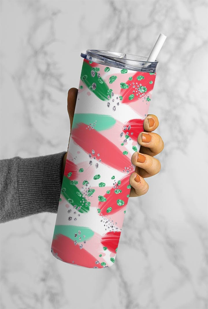 Christmas Tumbler, Christmas Design, Red and Green Print, Xmas Design, Tumbler PNG, Tumbler Wrap, Tumbler Designs, 20oz Skinny Tumbler, 103