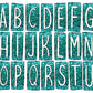 Aqua Box Doodle Letters, Western Hand Drawn Doodle Alphabet Set, Sublimation Designs PNG - 179 PATTERN