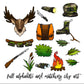 Hunting Doodle Alphabet Letters PNG Bundle, Camo Green Camouflage, Army Letters, Hand Drawn Doodle, Sublimation Alpha Set Designs PNG