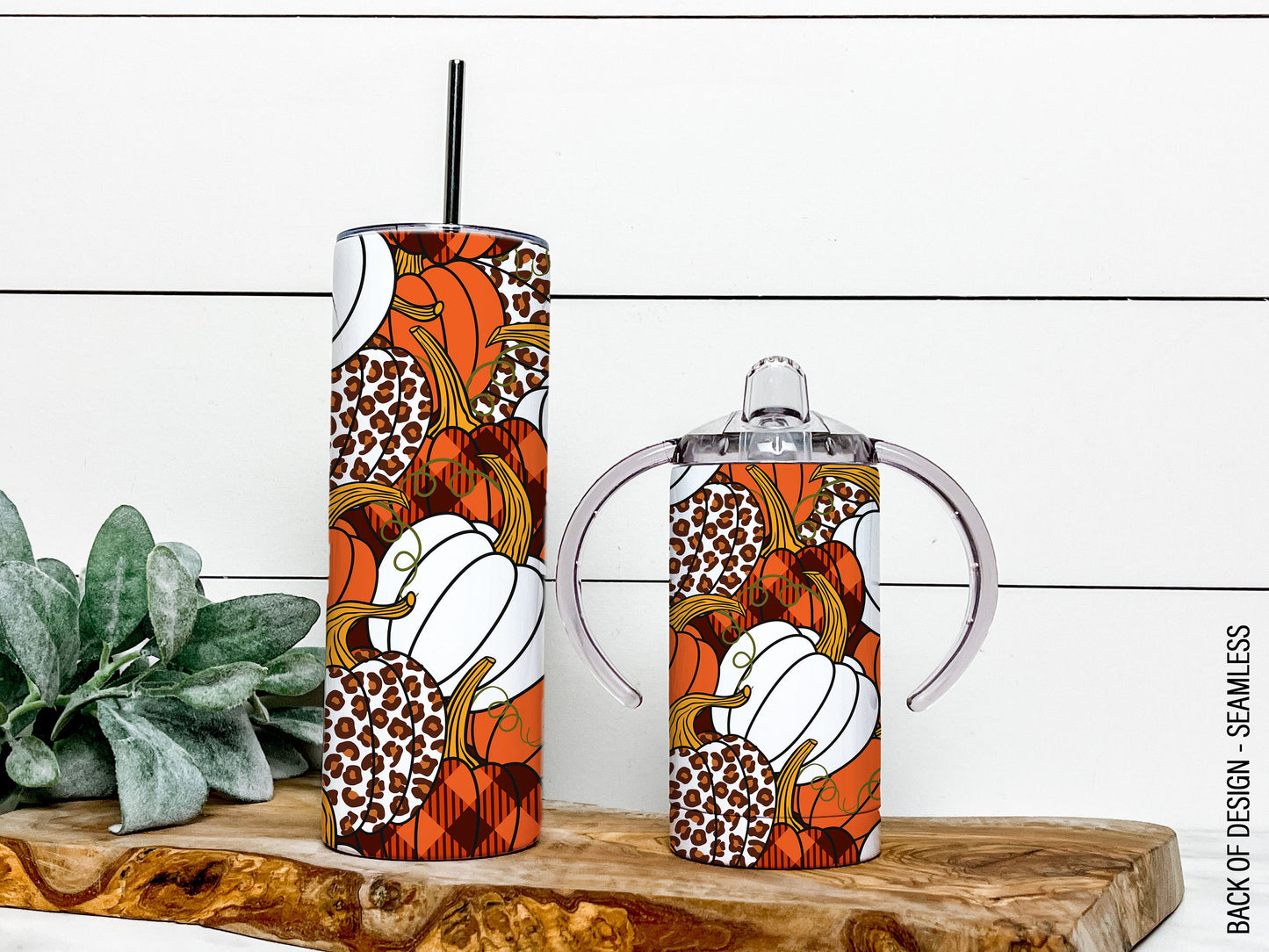 Thanksgiving Mama and Mini Tumblers Sublimation Designs, Mother Daughter Tumbler Wrap Fall Pumpkin AutimnDESIGN 105