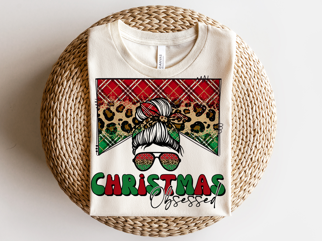 Christmas Mama Sublimation Design, Country Mama, Sublimation Designs, Christmas Obsessed Retro Mom Bun, Messy Bun PNG, MOCKUPS included!