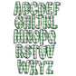 Gingham Green Doodle letters, Plaid Hand Drawn Doodle Alpha Bundle, Sublimation Font PNG, Patterned Numbers & Alphabet,