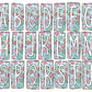 Pastel Retro Flowers Box Doodle Letters, Western Hand Drawn Doodle Alphabet Set, Sublimation Designs PNG - 1175