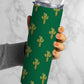 Cactus On Green Background, Cactus Plants, Succulent Plants, Cactus 20oz Tumbler Wrap, Seamless Skinny Tumbler, Sublimation Design PNG - 74