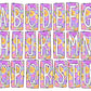 Spring Flowers Box Doodle Letters, Western Hand Drawn Doodle Alphabet Set, Sublimation Designs PNG - 271