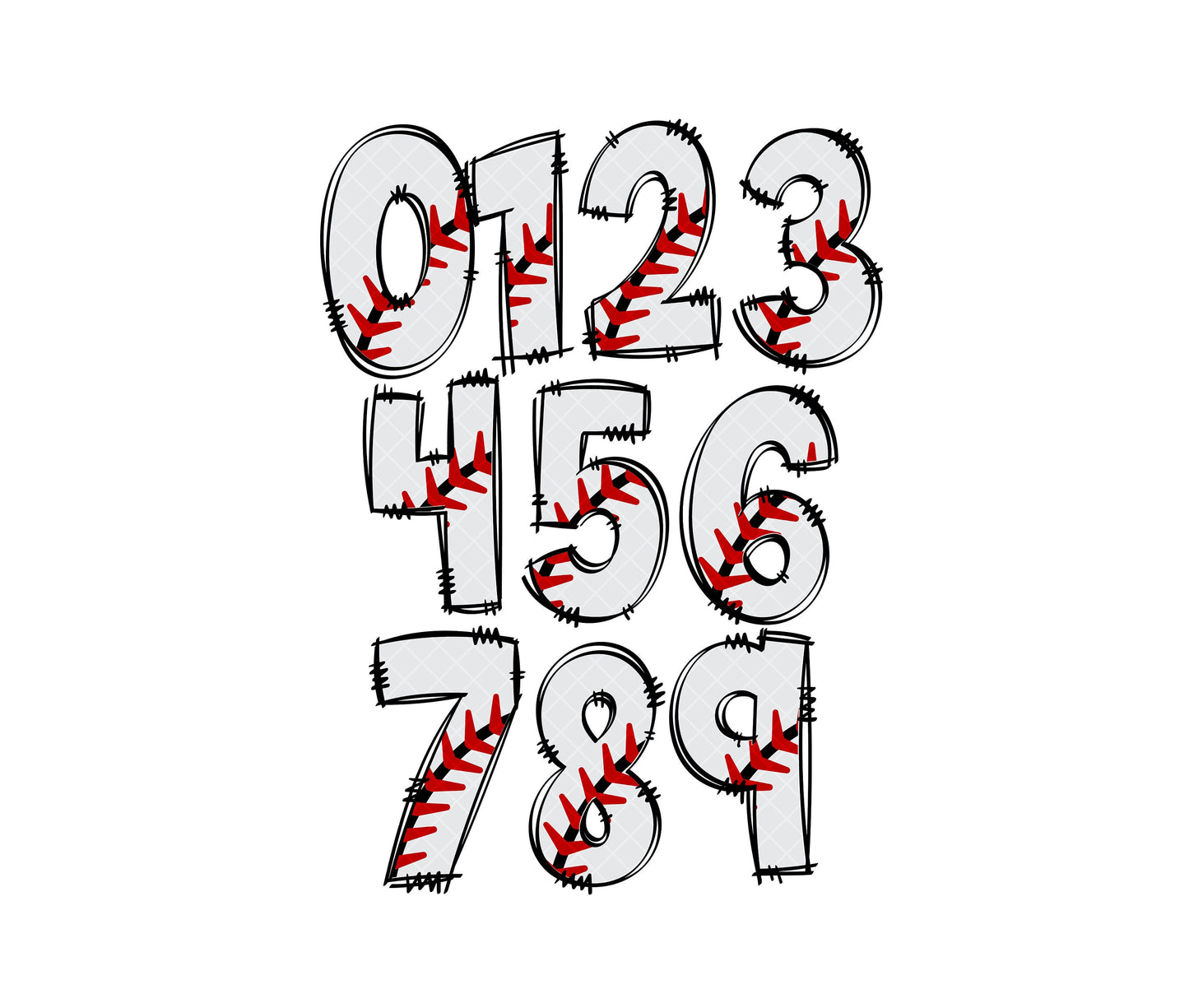 Baseball Alphabet Letters PNG Bundle, Baseball Sports Doodle Letters, Hand Drawn Alphabet Doodle, Sublimation Alpha Set Designs PNG