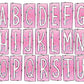 Ombre Pink Box Doodle Letters, Western Hand Drawn Doodle Alphabet Set, Sublimation Designs PNG - 1206