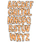 Pumpkins Doodle letters, Hand Drawn Doodle Alpha Bundle, Sublimation Font PNG, Patterned Numbers & Alphabet,
