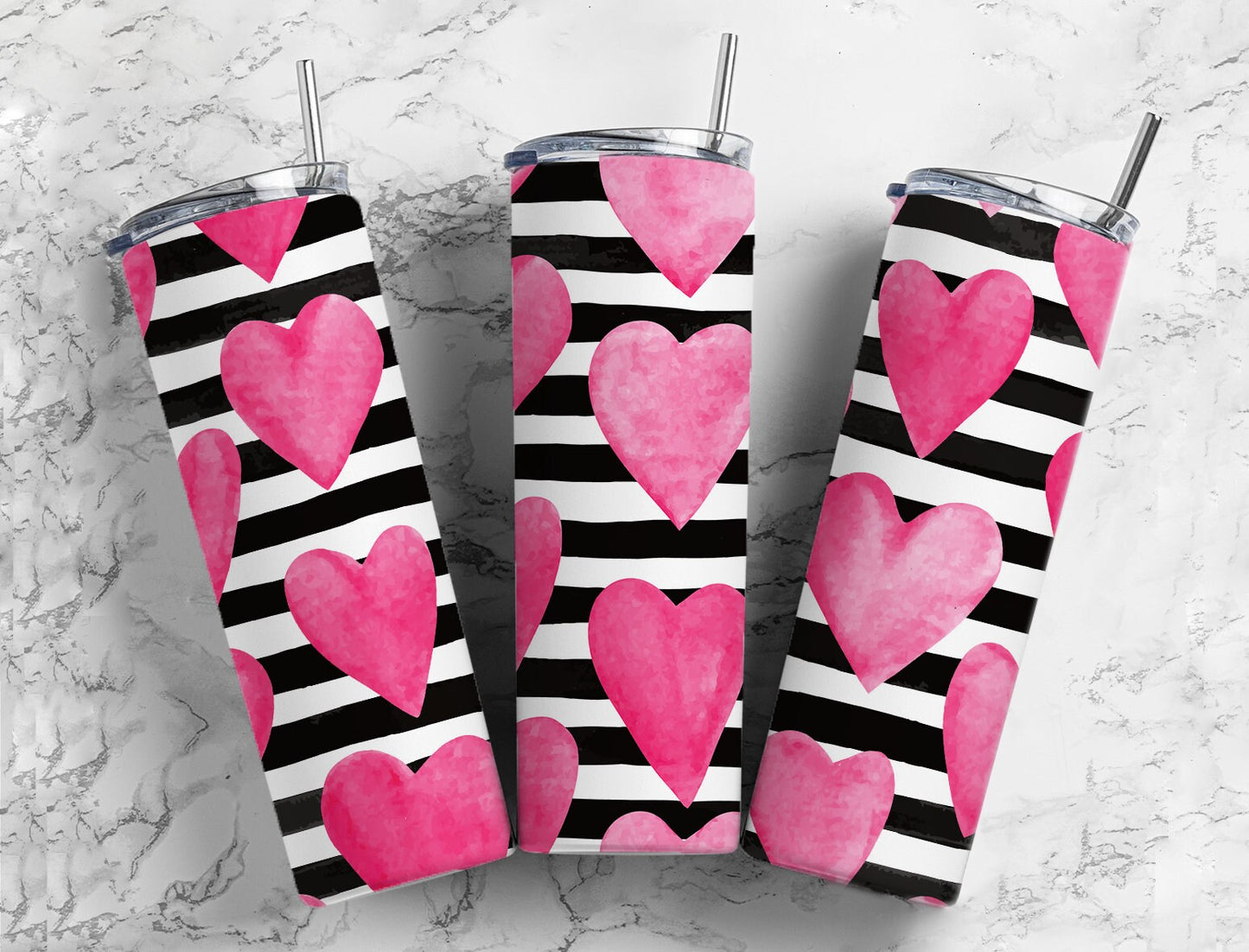 Heart Stripes Sublimation Bundle, Journal Template, 20oz Tumbler Design, Pen Wrap Water Slide Epoxy Waterslide Pen Wrap PNG