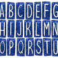 Blue Glitter Box Doodle Letters, Western Hand Drawn Doodle Alphabet Set, Sublimation Designs PNG - 178 PATTERN