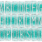 Winter Snowflake Blue Ombre Box Doodle Letters, Western Hand Drawn Doodle Alphabet Set, Sublimation Designs PNG - 10