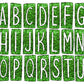 Green Glitter Box Doodle Letters, Western Hand Drawn Doodle Alphabet Set, Sublimation Designs PNG - 182 PATTERN