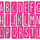 Pink Polka Box Doodle Letters, Western Hand Drawn Doodle Alphabet Set, Sublimation Designs PNG - 2054