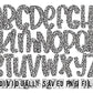 20oz Tumbler Wrap with Matching Doodle Letter Alphabet PNG DESIGN 51