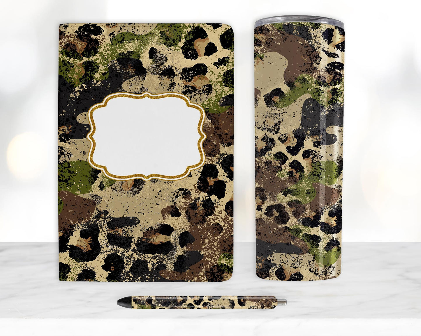 Camo 20 oz Tumbler Wrap Sublimation Design PNG