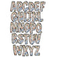 Retro Boho Floral Doodle letters, Hand Drawn Doodle Alpha Bundle Patterned Numbers & Alphabet Doodle Set Sublimation Font PNG