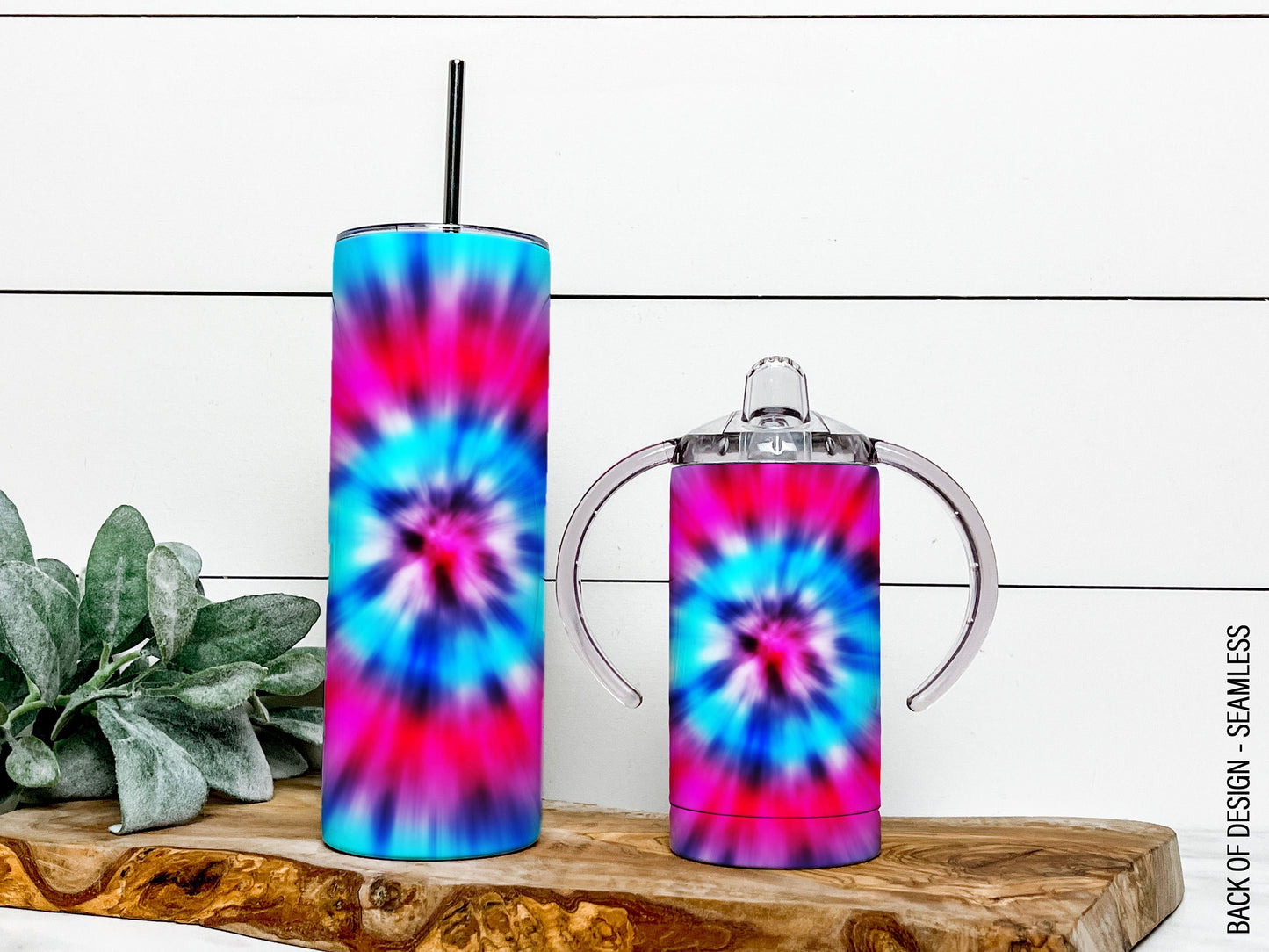 Tie Dye Bright Mama and Mini Tumblers Sublimation Designs, Mother Daughter Tumbler Wrap DESIGN 131