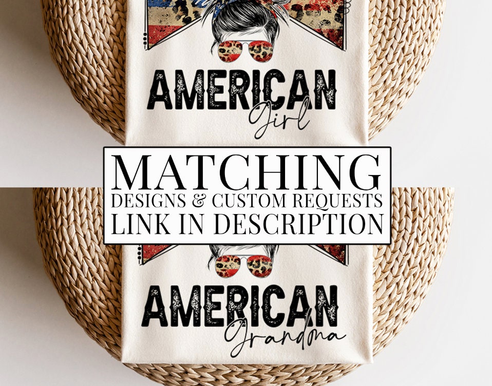 USA American GRANDMA Sublimation Design, Country Mama, Western Sublimation Designs, Instant Download, Mom Bun, Messy Bun PNG