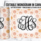 EDITABLE Retro Smile Monogram 20oz Straight Tumbler Wrap Designs, Make Your Own Custom Peronalized Design, Easy Canva Tempalte