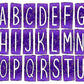 Purple Glitter Box Doodle Letters, Western Hand Drawn Doodle Alphabet Set, Sublimation Designs PNG - 832