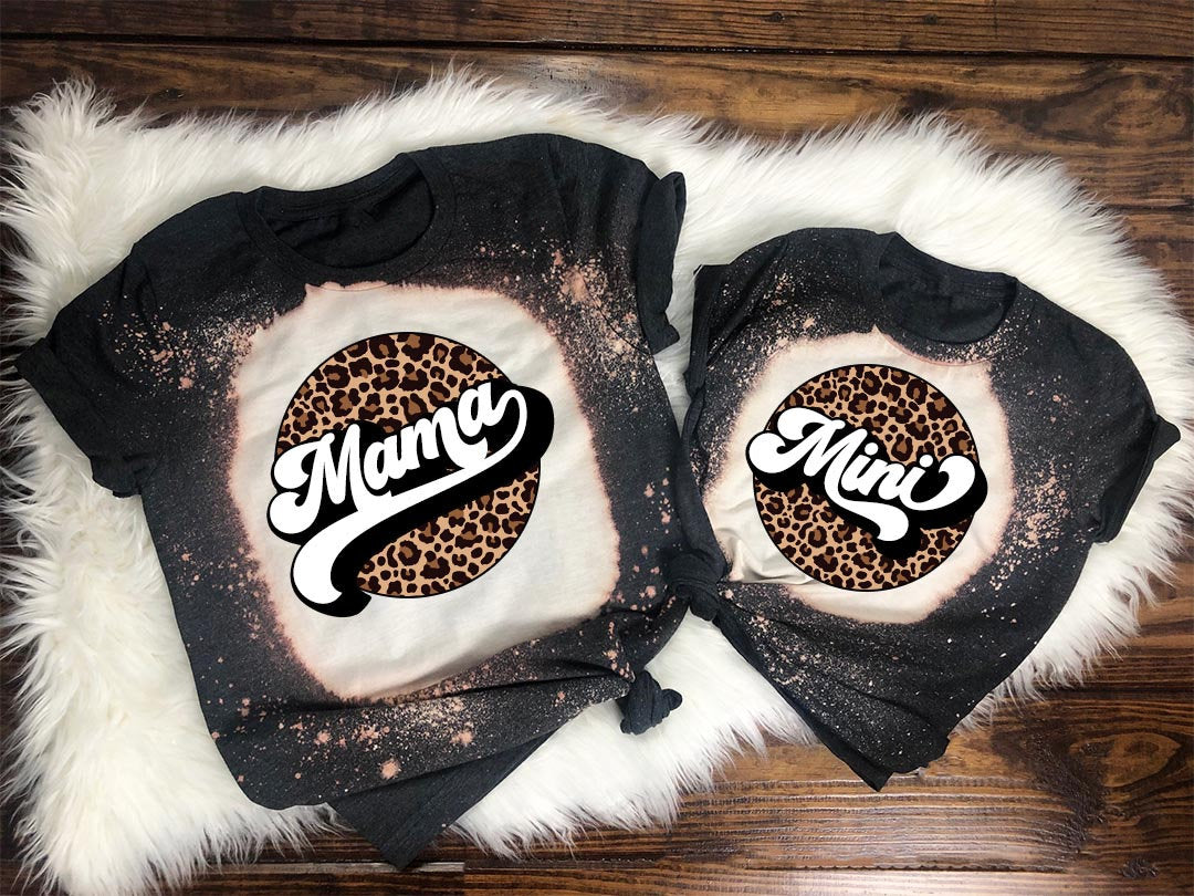 Brown Leopard Mama Mini Sublimation Design Bundle, Family Mothers Day PNG, Mommy and Me, Retro Vintage Mom life, Mothers Day Shirt