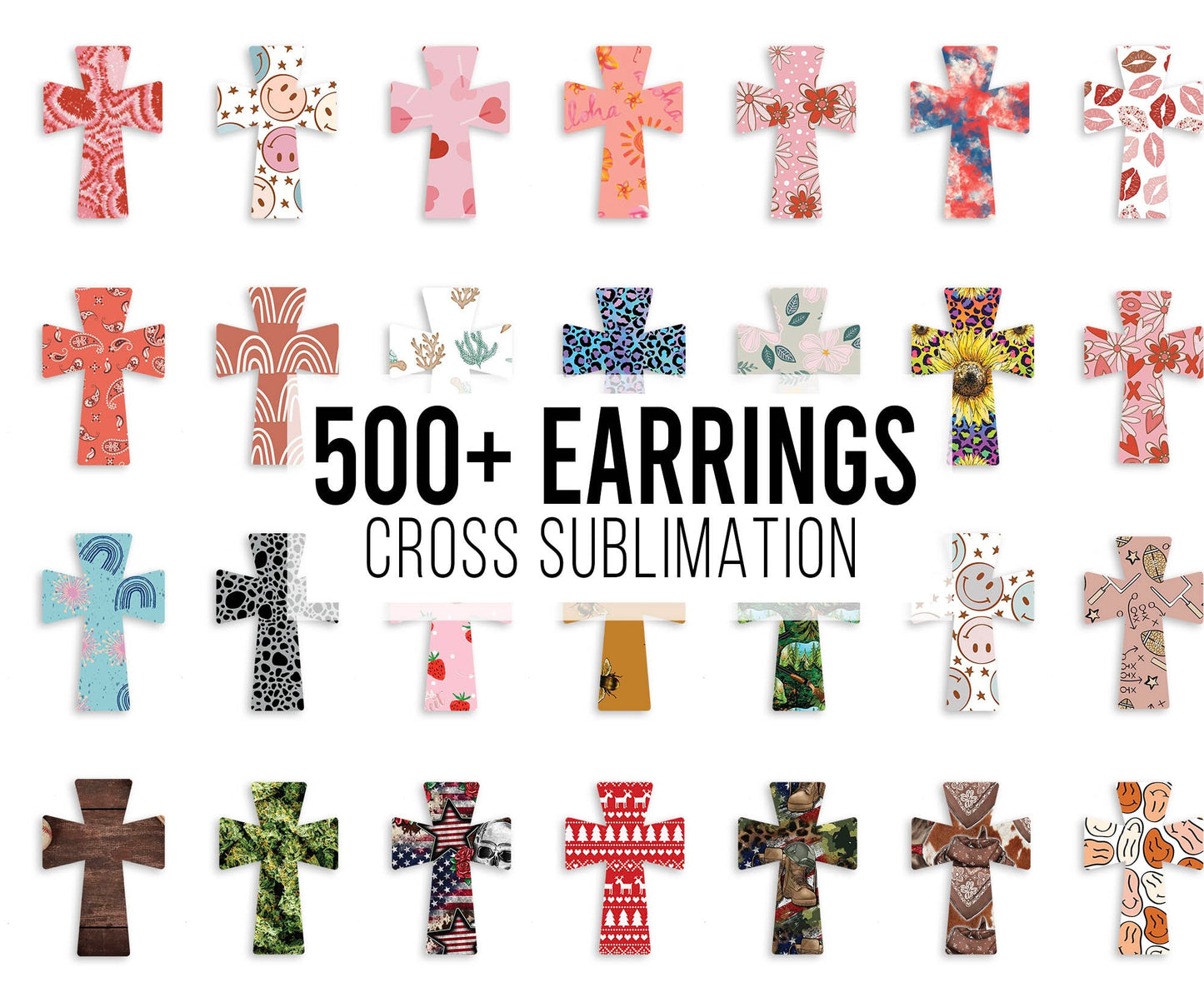 Cross Earrings Sublimation, Cross Sublimation, Cross Earring Bundle, Sublimation Files, Sublimation PNG