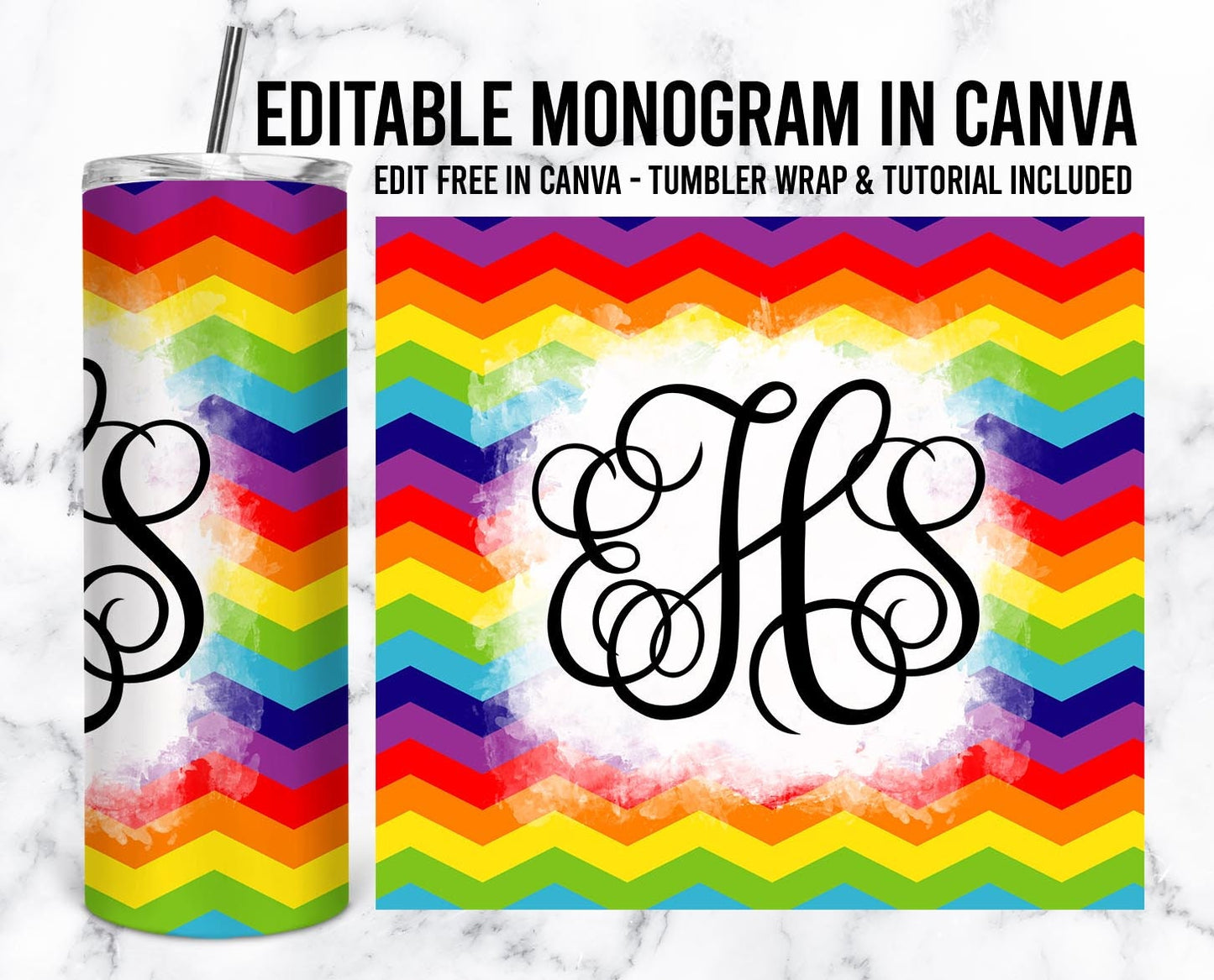 EDITABLE Rainbow Monogram 20oz Straight Tumbler Wrap Designs, Make Your Own Custom Peronalized Design, Easy Canva Tempalte (2023-01-04 09.54.21)