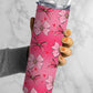 Pink Ribbon Bow 20oz Tumbler Wrap, Seamless Skinny Tumbler, Sublimation Design PNG - 1838