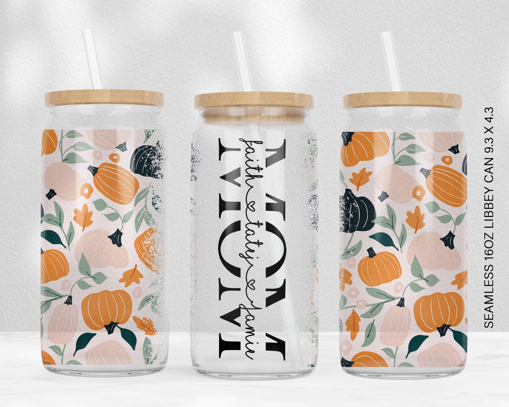 16 Oz Libbey Glass Can Mockup for Canva Graphic by sublimation
