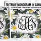 EDITABLE Floral Monogram 20oz Straight Tumbler Wrap Designs, Make Your Own Custom Peronalized Design, Flowers Easy Canva Tempalte (2023-01-04 10.00.58)