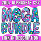 Turquoise Wester Alphabet Letters PNG Bundle, Country Rock Doodle Letters, Hand Drawn Alphabet Doodle, Sublimation Alpha Set Designs PNG