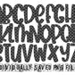 15oz Tumbler Wrap with Matching Doodle Letters, Hand drawn Alphabet, Kids Tumbler Sublimation PNG - Pattern 152