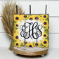 EDITABLE Sunflower Monogram 20oz Straight Tumbler Wrap Designs, Make Your Own Custom Peronalized Design, Easy Canva Tempalte