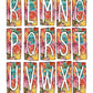 Fall Floral Leaves Autumn Box Doodle Letters, Western Hand Drawn Doodle Alphabet Set, Sublimation Designs PNG - 1816