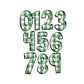 Gingham Green Doodle letters, Plaid Hand Drawn Doodle Alpha Bundle, Sublimation Font PNG, Patterned Numbers & Alphabet,