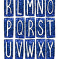 Blue Glitter Box Doodle Letters, Western Hand Drawn Doodle Alphabet Set, Sublimation Designs PNG - 178 PATTERN