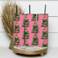 Plants On Pink Background, Plant Lovers Pattern, Plants On Pots 20oz Tumbler Wrap, Seamless Skinny Tumbler, Sublimation Design PNG - 1574