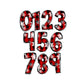 Christmas Plaid Doodle letters, Hand Drawn Doodle Alpha Bundle, Sublimation Font PNG, Patterned Numbers & Alphabet,