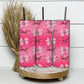 Pink Ribbon Bow 20oz Tumbler Wrap, Seamless Skinny Tumbler, Sublimation Design PNG - 1838