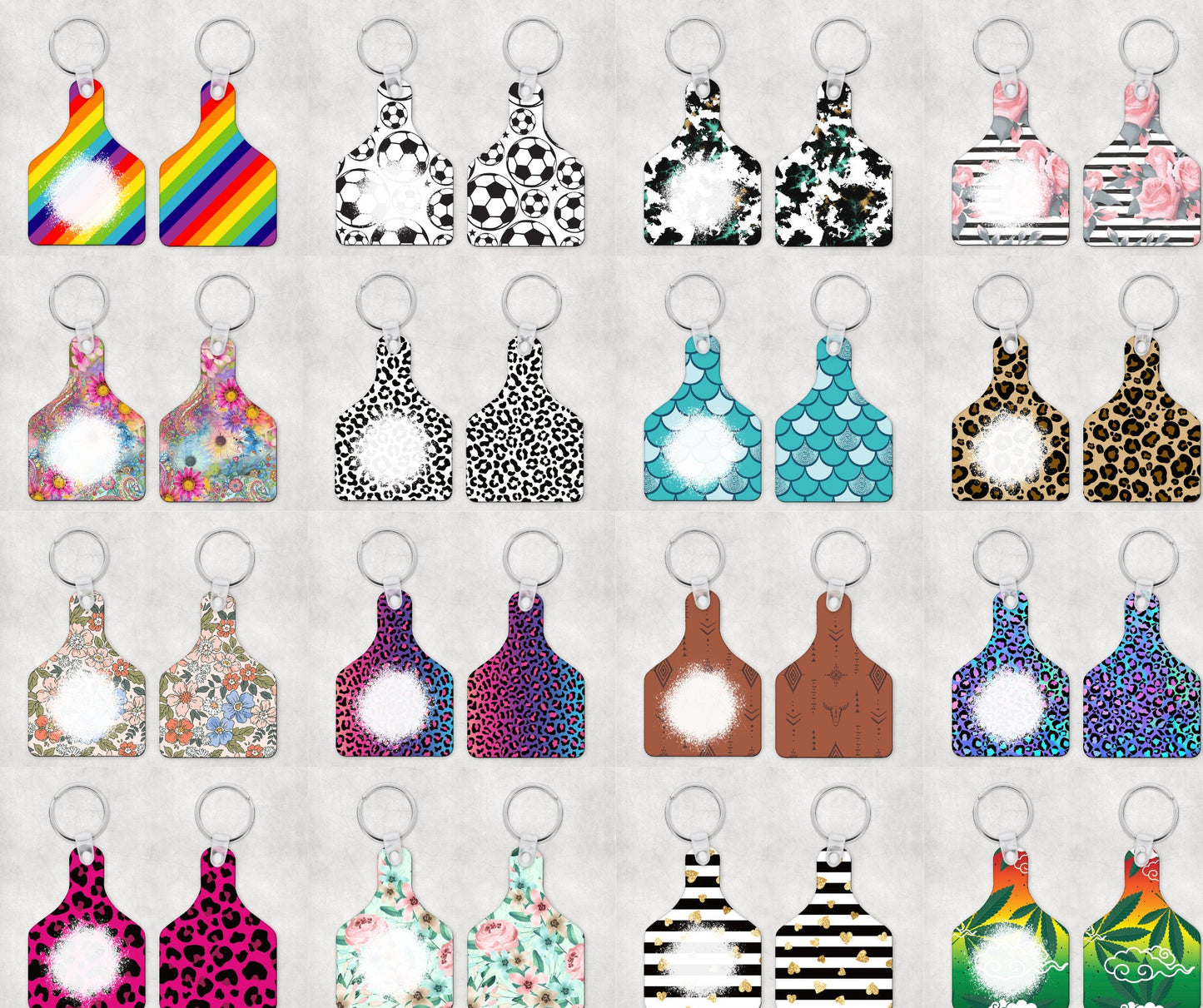 250+ Cow Tag Keyring Sublimation Design, Cowtag Earring Designs, Key Ring Tag Fob Sublimation Design, Instant Download, MOCKUPS Included!