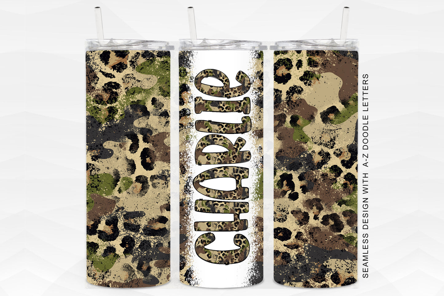 20oz Tumbler Wrap with Matching Doodle Letter Alphabet PNG DESIGN 63