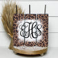EDITABLE Cheetah Monogram 20oz Straight Tumbler Wrap Designs, Make Your Own Custom Peronalized Design, Leopard Print, Easy Canva Tempalte