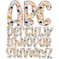 15oz Tumbler Wrap with Matching Doodle Letters, Hand drawn Alphabet, Kids Tumbler Sublimation PNG - Pattern 115