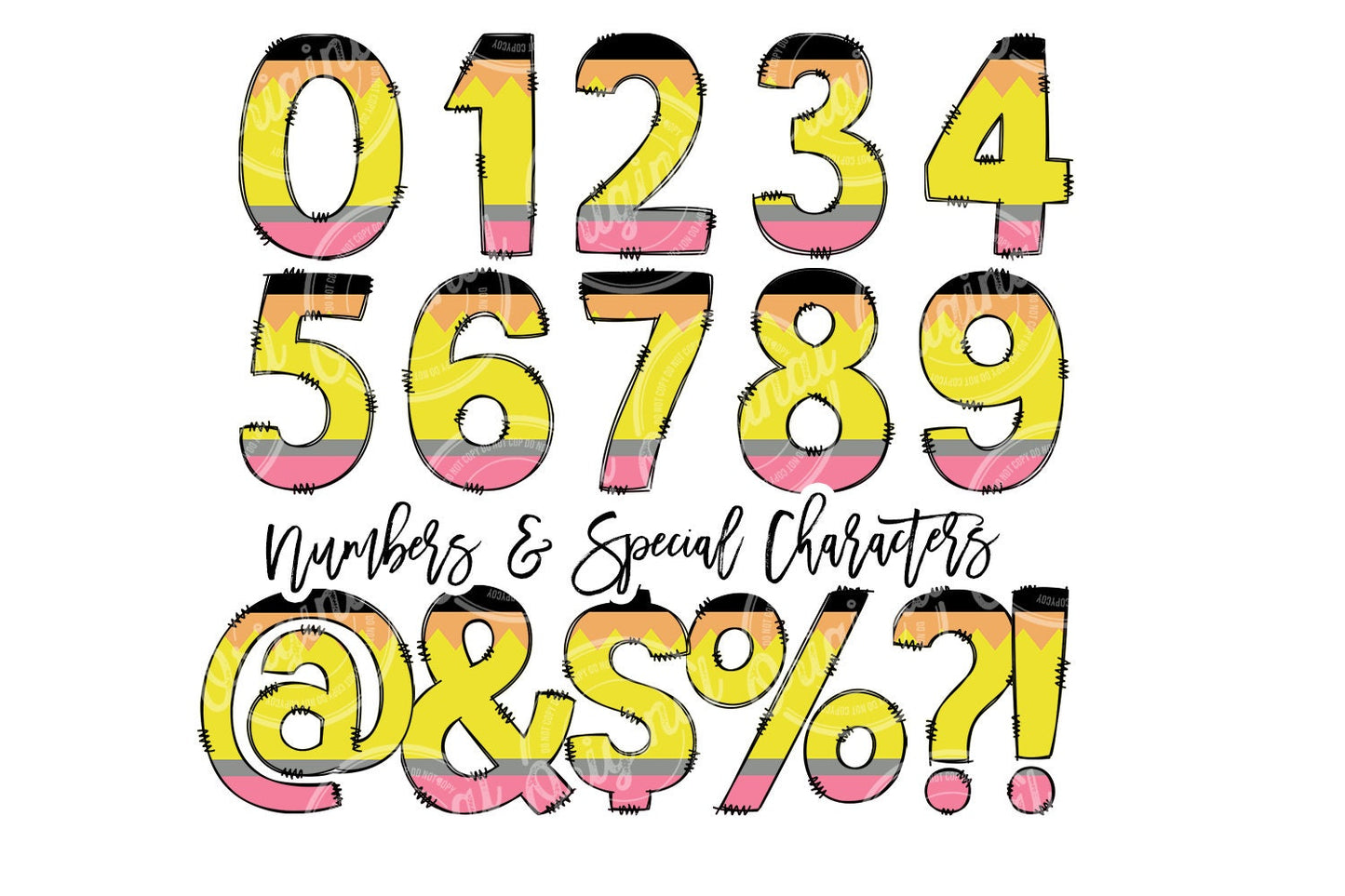 Teacher Doodle letters, Back to School, Pencil Hand Drawn Doodle Alpha Bundle Patterned Numbers & Alphabet Doodle Set Sublimation Font PNG, (2023-01-04 08.55.37)