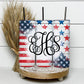 EDITABLE US Flag Monogram 20oz Straight Tumbler Wrap Designs, Make Your Own Custom Peronalized Design, Easy Canva Tempalte